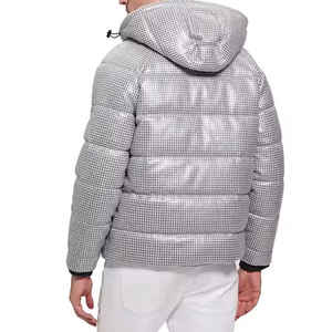 แจ็กเก็ตขนเป็ดสำหรับผู้ชาย, แฟชั่นลำลองพร้อมฮู้ดตั้งผ้าแคนวาสเข้ารูป - Product Image 2