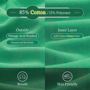 เสื้อฮู้ดผ้าเทอร์รี่ฟอกสีสไตล์ผู้หญิง ขอบยางยืด นุ่มสบาย ใส่ได้ในฤดูหนาว สตรีทแวร์ ดีไซน์ด้านหน้าปรับแต่งได้ เหมาะสำหรับอากาศหนาว - Product Image 5