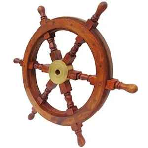 Rueda Náutica de madera con mango de 24 'de calidad superior, superventas decorativas, Dirección de barcos y barcos, rueda náutica elegante, mango de latón - Product Image 5