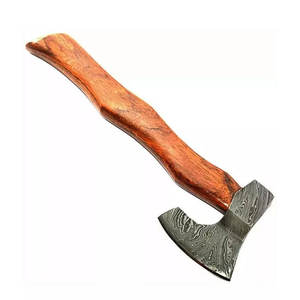 Hache en acier de Damas, motif fait main, outil de luxe pour l'extérieur, avec manche en bois naturel, pour le camping, l'aventure et la survie - Product Image 3