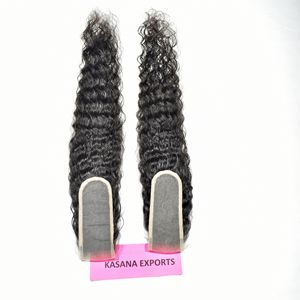 Extensions de cheveux humains vietnamiennes 2*6 Closure, non traitées, cuticules alignées, couleur naturelle noire, pour femmes, double trame machine. - Product Image 5