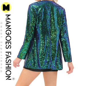 Nueva chaqueta de lentejuelas para mujer, chaqueta con parte delantera abierta, cárdigan informal de manga larga, S-XXL en tallas de abrigo, chaquetas de lentejuelas personalizables - Product Image 4