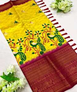 Adopta la sofisticación con saris de rayón delicadamente bordados, combinando sin esfuerzo el estilo moderno con la elegancia atemporal - Product Image 6