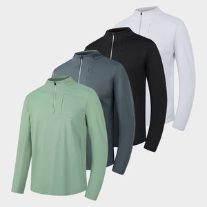 เสื้อยืดคอกลมแขนยาวสำหรับผู้ชายเสื้อออกกำลังกายผ้าโพลีเอสเตอร์100% ระบายอากาศได้ดีสำหรับเล่นกีฬาแบบสั่งตัด - Product Image 2