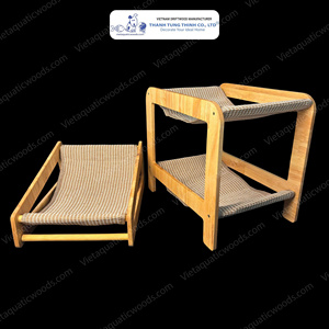 Wooden <b>Cat</b> Hammock Bed Rectangle Breathable Mesh Pet Lounger Stand for Indoor <b>Outdoor</b> Use Made in Vietnam - Product Image 6