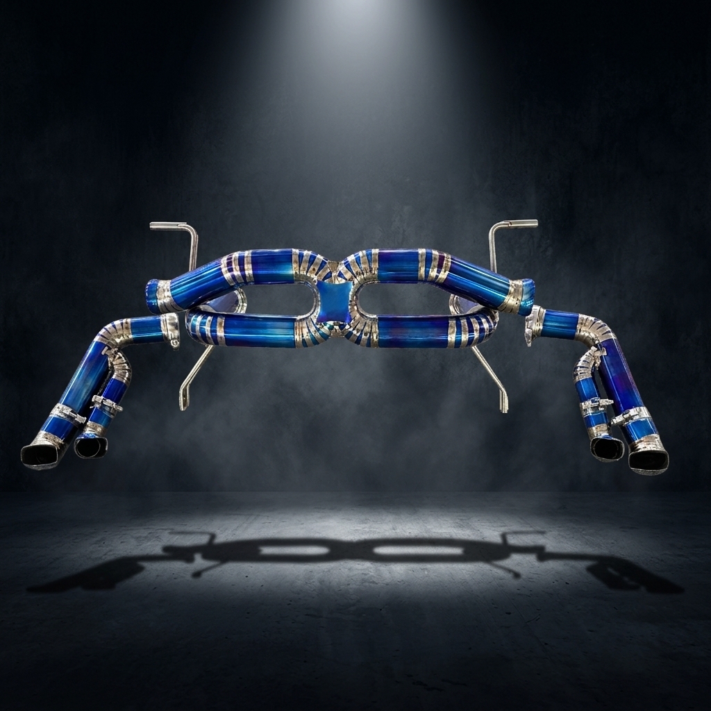 VantaFlow High Performance Titanium Blue Burnt Straight Catback Exhaust System for Audi R8 V10 5.2L 2017-2019 Lightweight Race Spec