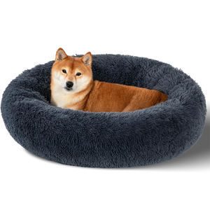 Camas Calmantes para Perros Pequeños, Medianos y Grandes, Redondas Tipo Donut, Lavables, Antideslizantes, de Piel Sintética, Suaves y Acogedoras, para Perros y Gatos - Product Image 1