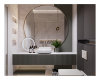 Meuble mural moderne de haute qualité en contreplaqué pour salle de bain, armoire suspendue avec miroir éclairé