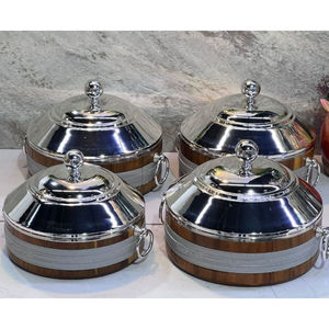 Casserole en acier inoxydable en bois de la plus haute qualité chauffe-aliments plats casseroles d'hôtel pour marmite de vente chaude - Product Image 2