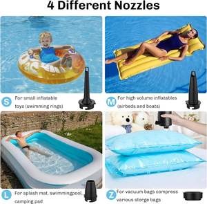 Bomba <span class=keywords><strong>de</strong></span> aire eléctrica con luz LED, inflador <span class=keywords><strong>de</strong></span> compresor <span class=keywords><strong>de</strong></span> aire inalámbrico portátil/bombas desinfladoras para cojines inflables, anillo <span class=keywords><strong>de</strong></span> natación para barcos - Product Image 5