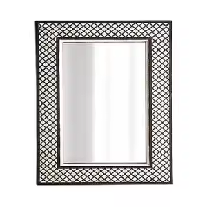 กรอบกระจกฝังกระดูกสำหรับตกแต่งบ้านสีดำทำจากงานฝีมือรูปพระจันทร์เสี้ยวตามธรรมชาติสำหรับผนังหรือห้องน้ำ - Product Image 4