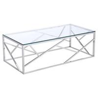 Salon de luxe Table basse carrée en métal avec miroir Verre argenté Or pour la maison Acier inoxydable de luxe
