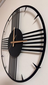 นาฬิกาแขวนโลหะสีดำทรงกลมทันสมัยพร้อมกรอบเรียบง่ายเหมาะสำหรับบ้านทันสมัยห้องนอนสำนักงานและห้องครัว - Product Image 6