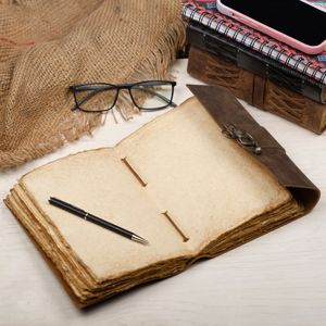 Leather Heritage Vintage Retro A4 Travel Sketchbook Handmade 9x7 Inches Leather Journal Saddle Stitching Paperback Water Color - Product Image 5