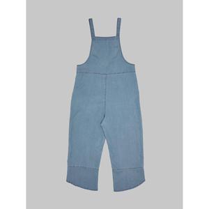 Salopette en jean taille haute pour femme Paola Riboni, coupe large, décontractée, délavée, idéale pour l'été - Product Image 3