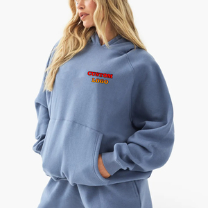 Heavyweight 100% Cotton Oversized Pullover Women's Hoodies Streetwear Custom DTF Printed Front Breathable Baggy Eco-Friendly - Product Image 1