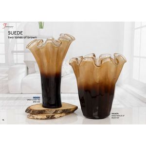 Tammaro Home Quality Handcrafted Italian Glass <b>Vase</b> in Two Tones of Brow Home Decoration Flower Holder - Product Image 4