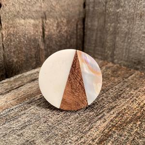 Las perillas de madera se combinan con piedra, hueso, latón, resina, variedades de forma redonda, perillas de gabinete, herrajes para cajones naturales de f s i - Product Image 1