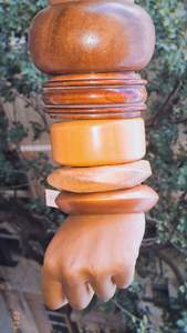 Bracelets en bois massif naturel imperméables, fabriqués à la main, bijoux ethniques traditionnels pour femmes, couleurs personnalisées, cadeaux de vacances, vente en gros - Product Image 2