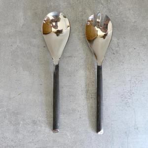 Ensemble de couverts de luxe Royal Gold en acier inoxydable, serveur à salade argenté avec manche en résine multicolore unique, ensemble de vaisselle - Product Image 3