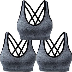 Soutien-gorge de sport yoga pour femmes grande taille, col rond, maintien élevé, écologique, antichoc, coussinets amovibles, extensible dans les quatre sens, léger - Product Image 5