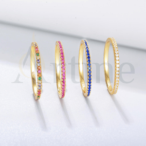 Anillo de Plata 925 con Baño de Oro Rosa y Circonitas, Elegante, Ligero, Antideslustre, Estilo Hiphop, Corte Brillante, para Mujer, Ideal para Bodas - Product Image 1