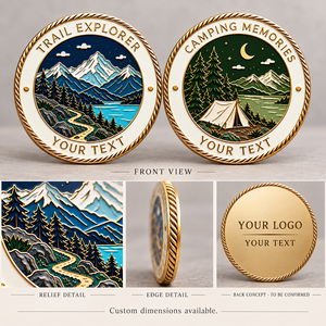 Monedas Conmemorativas Personalizadas para Actividades al Aire Libre con Diseños de Montañismo y Camping para Regalos de Clubes y Recuerdos de Eventos OEM ODM - Product Image 3