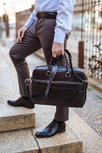 Stylish <b>Leather</b> <b>Men</b> Laptop Bag Briefcase Business Office Work Travel Messenger Shoulder Tote Handbag <b>Satchel</b> LPG-0249 - Product Image 3