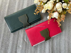 กระเป๋าคลัทช์หนังแท้สำหรับผู้หญิงหนังแท้แท้แท้แบบพับเก็บได้หลากสีกระเป๋าใส่บัตร ATM - Product Image 4