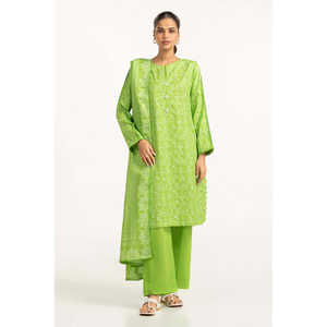 Traje de Mujer Verde de 3 Piezas con Decoración de Botones - Product Image 3