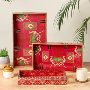 ถาดเสิร์ฟขนมหวานลายไม้กระถินโมเดิร์น ประดับมุกและช็อกโกแลต สำหรับห้องน้ำและโต๊ะอาหาร ลดราคาพิเศษช่วงรอมฎอนและอีด - Product Image 5