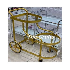 Carritos de Servicio Decorativos de Diseño Fabuloso en Metal y Vidrio, Carrito de Servicio de Alimentos de Primera Calidad - Product Image 1