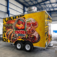 Remorque alimentaire multifonctionnelle pour hamburgers, tacos, burritos et pizzas, camion de cuisine mobile personnalisé avec cuisine intégrée