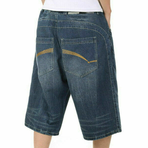 Pantalones cortos de mezclilla para hombre con tejido de algodón de ajuste relajado y diseño clásico de cinco bolsillos perfectos para uso diario casual Pantalones cortos de mezclilla - Product Image 2