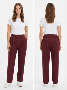 Custom Color & Size Straight Leg Genuine Leather <b>Trousers</b> Unisex <b>Elastic</b> <b>Waist</b> Pleated Design Casual Luxury Suede Leather Pants - Product Image 2