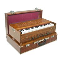 Elegant Wooden Harmonium With Beautiful Carvings And Resonant Sound Perfect Gift For Music Teachers Students