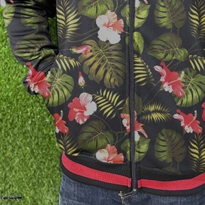Chaqueta de invierno de lona estampada para adultos, de moda, cómoda, estilo urbano, con cuello alto, cortavientos frontal, transpirable, para otoño, venta al por mayor - Product Image 4