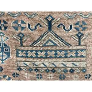 Alfombra de 3x16.1 pies, Alfombra Turca Vintage, Alfombra de Lana Azul - Product Image 5