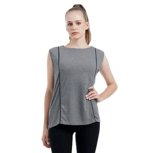 Camiseta sin mangas para mujer con diseño fresco y logotipo personalizado, Camiseta holgada sin mangas de 95% poliéster 5% Spandex para uso diario y deportivo - Product Image 6