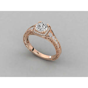 14K Gold Solitaire Diamond Ladies Ring Brilliant Design - Product Image 3