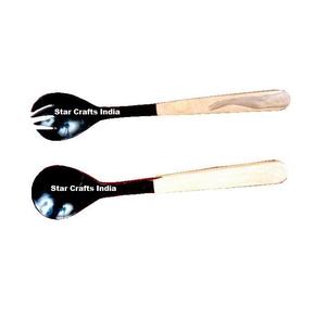 Ensemble de couverts pour salade en émail et design créatif dernier cri pour restaurant, corne alimentaire sûre avec poignées en émail à prix compétitif - Product Image 3