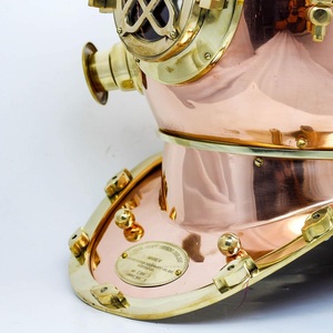 Profesional 18 "US Navy Mark V Deep Sea Diver Casco DE BUCEO Casco decorativo de barco marítimo náutico con base de madera - Product Image 6