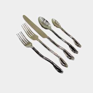 ชุดรับประทานอาหารสไตล์อเมริกันที่เป็นมิตรกับสิ่งแวดล้อมสูงทำจากสเตนเลสสตีลสีทองมีที่จับสองชิ้นสีเงินสำหรับงานเลี้ยง - Product Image 5