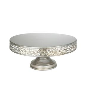 Soporte para pasteles de aluminio con acabado antiguo con diseño lujoso, perfecto para reuniones de lujo, banquetes y cenas formales - Product Image 3