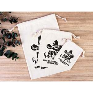Bolsas de Algodón Orgánico Adios para Kit Antiresaca, Bolsa de Recuperación para Fiestas de Tela de Algodón Crudo, Logotipo Bordado, Serigrafía para Almacenamiento de Manualidades - Product Image 4