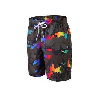 Shorts de sport légers pour hommes, séchage rapide, avec cordon de serrage, pour la natation, design sublimé écologique et uni - Product Image 1