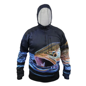 Camiseta de Manga Larga con Logotipo Personalizado para Exteriores, 100% Poliéster, Sublimación, UPF50+, Protección UV, Secado Rápido, Sudadera con Capucha para Hombre, Camisa de Pesca - Product Image 4