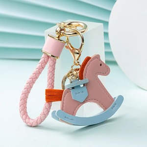 Enfantin mignon animal coloré en cuir cheval porte-clés sac pendentif à breloque - Product Image 3