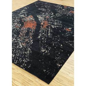 Tapis Uvenuti noué à la main en laine et soie, motif abstrait bleu pour la maison, la voiture, le salon, la chambre - Slr-7062 - Product Image 2