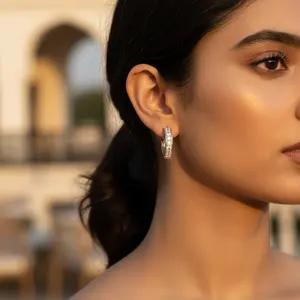 Pendientes de Aro de Plata con Circonita Cúbica para Mujer, Joyería de Cristal, Idea de Regalo - Product Image 3